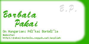 borbala pakai business card